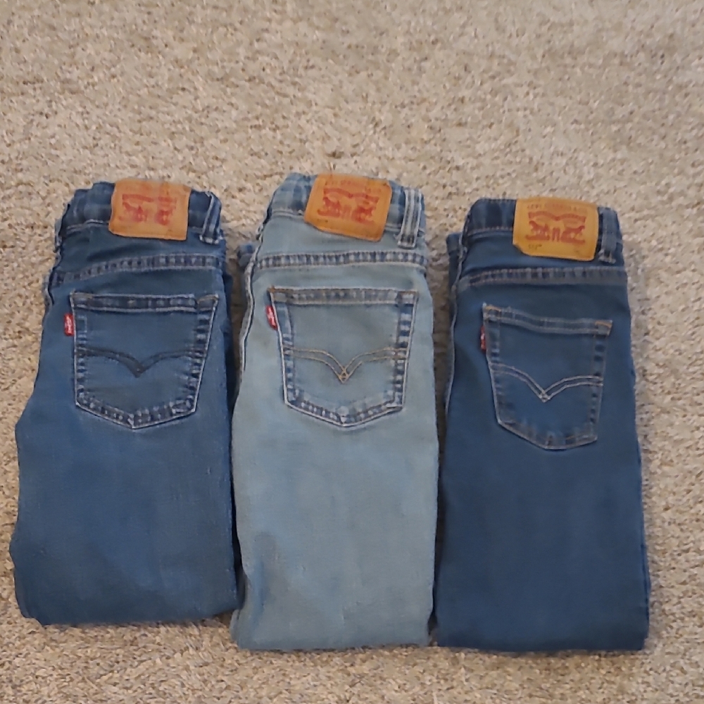 3 Pair Levi's Boy's Blue Jeans